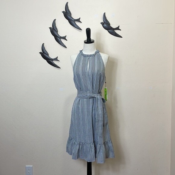 NEW! Sam Edelman Black & White Gingham Ruffle Dress - size 6 - Picture 7 of 15